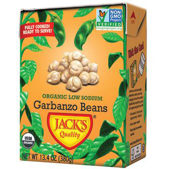 JACK'S - ORGANIC LOW SODIUM GARBANZO BEANS - NON GMO - 13.4oz