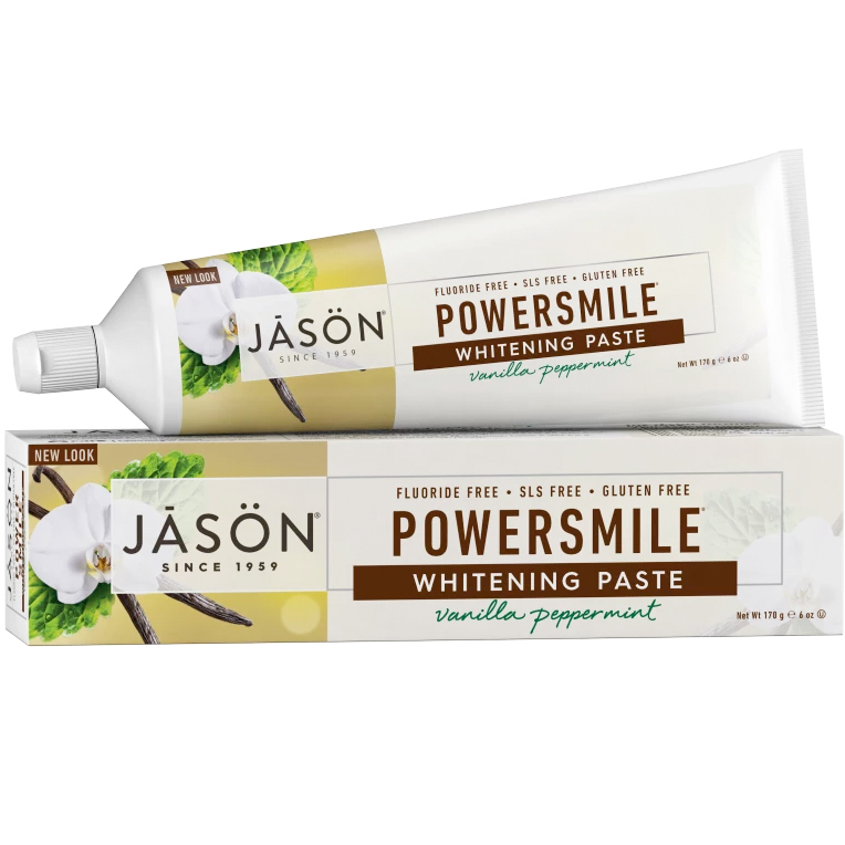 JASON - POWER SMILE WHITENING TOOTHPASTE - GLUTEN FREE - (Vanilla Peppermint) - 6oz