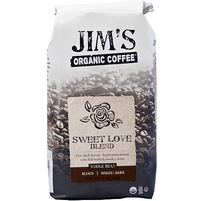 JIM'S - ORGANIC COFFEE WHOLE BEAN - (Sweet Love Blend) - 11oz