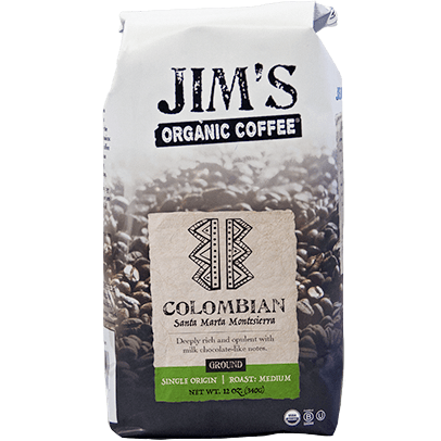 JIM'S - ORGANIC  GROUND COFFEE - (Colombian) - 12oz