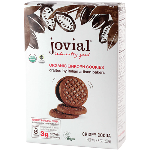 JOVIAL - ORGANIC EINKORN COOKIES - (Crispy Cocoa) - 8.8oz