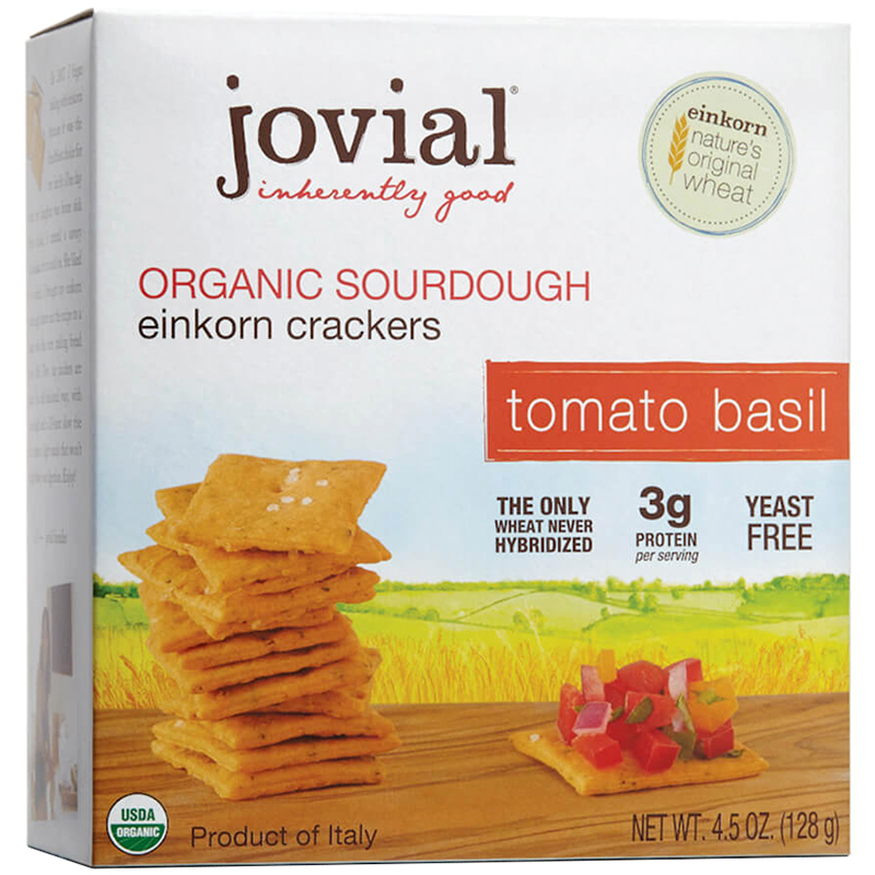 JOVIAL - ORGANIC SOURDOUGH EINKORN CRACKERS - (Tomato Basil) - 4.5oz