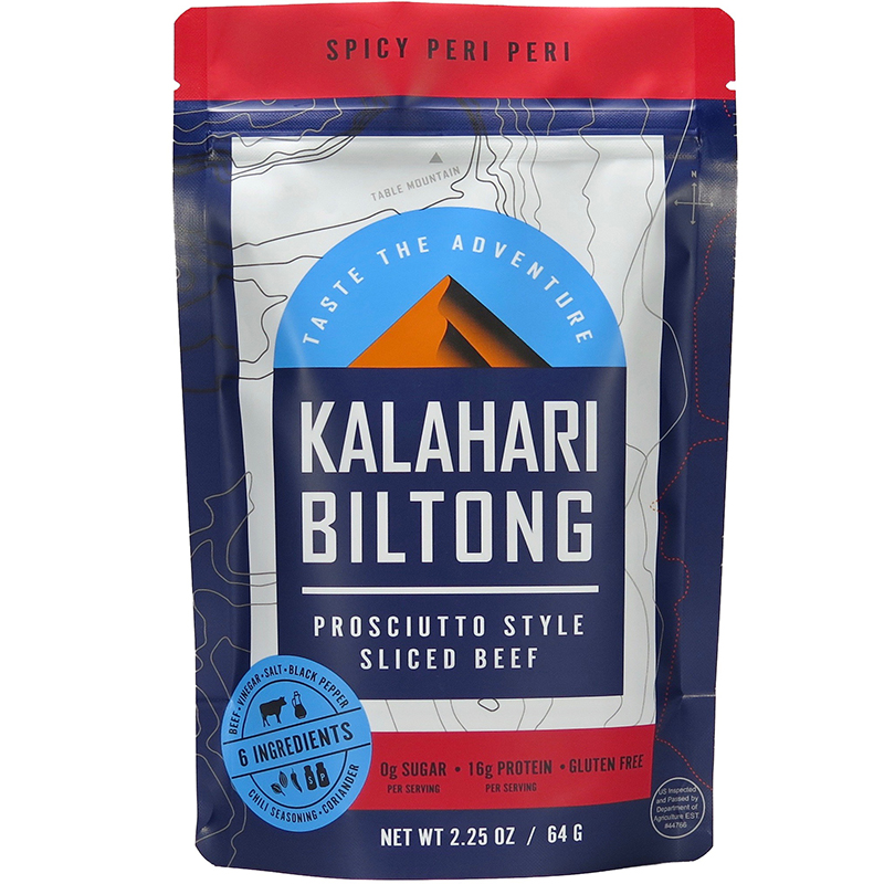 KALAHARA BILTONG - AIR DRIED SLICED BEEF - GLUTEN FREE - (Spicy Peri Peri) - 2oz