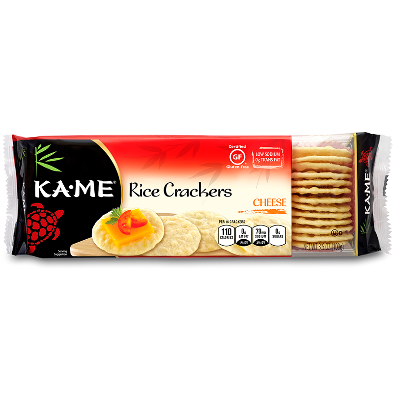 KAME - RICE CRACKERS - NON GMO - GLUTEN FREE - (Cheese) - 3.5oz