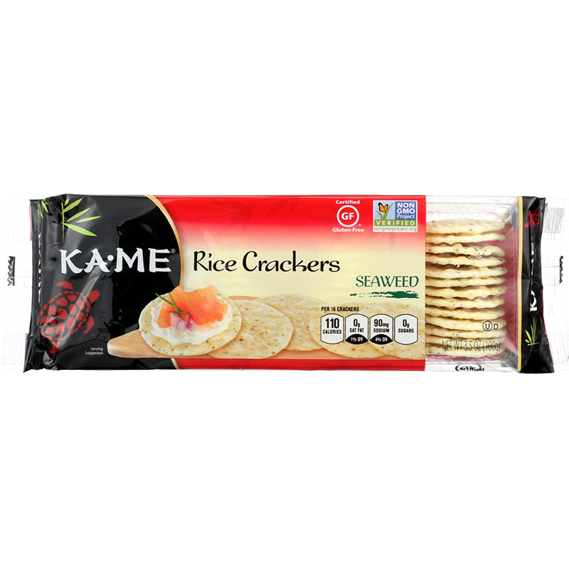 KAME - RICE CRACKERS - NON GMO - GLUTEN FREE - (Seaweed) - 3.5oz