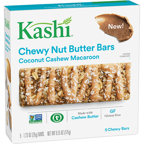 KASHI - CHEWY NUT BUTTER BARS - (Coconut Cashew Macaroon) - 6.15oz