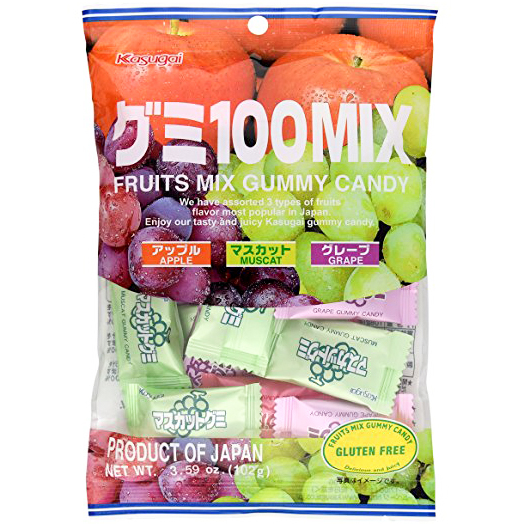 KASUGAI - FRUITS MIX GUMMY CANDY - GLUTEN FREE - 3.59oz