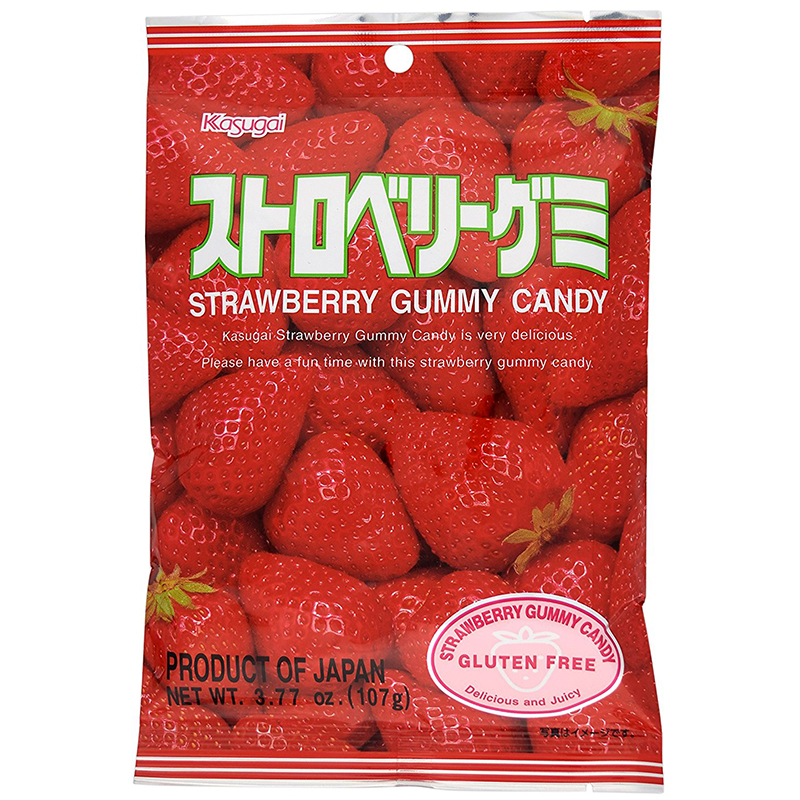 KASUGAI - STRAWBERRY GUMMY CANDY - GLUTEN FREE - 3.77oz