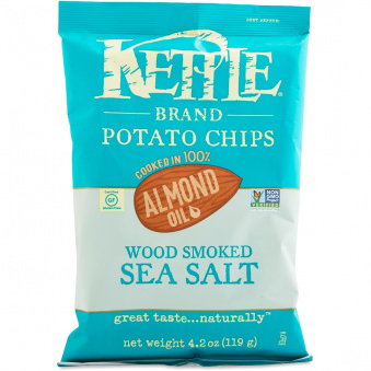 KETTLE - POTATO CHIPS - GLUTEN FREE - NON GMO - (Almond Oil | Wood Smoked Sea Salt) - 4.2oz
