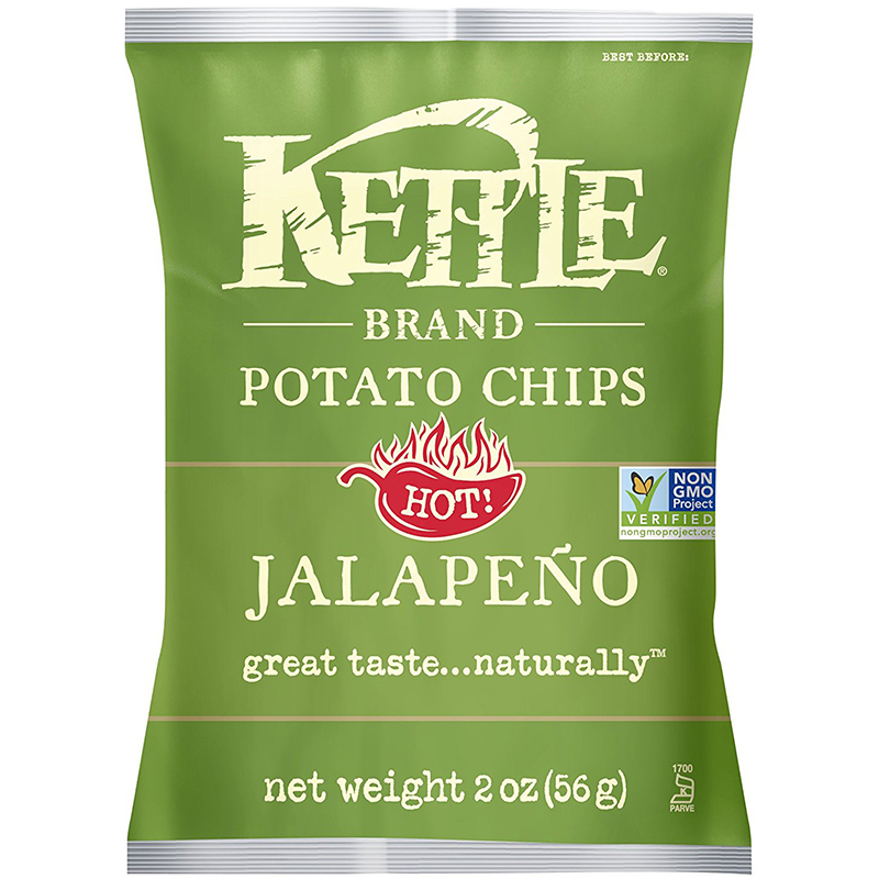 KETTLE - POTATO CHIPS - GLUTEN FREE - NON GMO - (Jalapeno) - 2oz