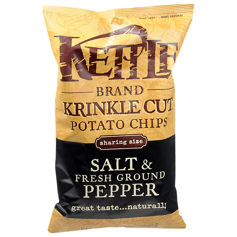 KETTLE - POTATO CHIPS - GLUTEN FREE - NON GMO - (Salt & Fresh Ground Pepper) - 5oz