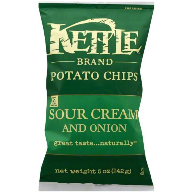 KETTLE - POTATO CHIPS - GLUTEN FREE - NON GMO - (Sour Cream And Onion) - 5oz