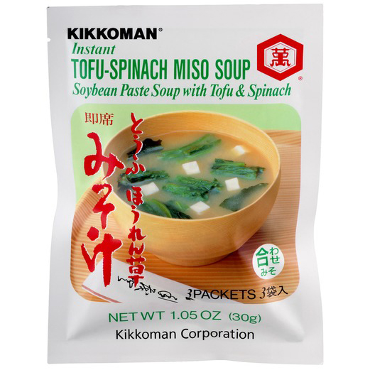 KIKKOMAN - TOFU-SPINACH MISO SOUP (Soybean Paste Soup /w Tofu & Spinach) - 1.05oz
