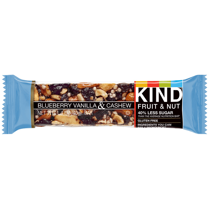 KIND - FRUIT & NUT - GLUTEN FREE - (Blueberry Vanilla & Cashew) - 1.4oz