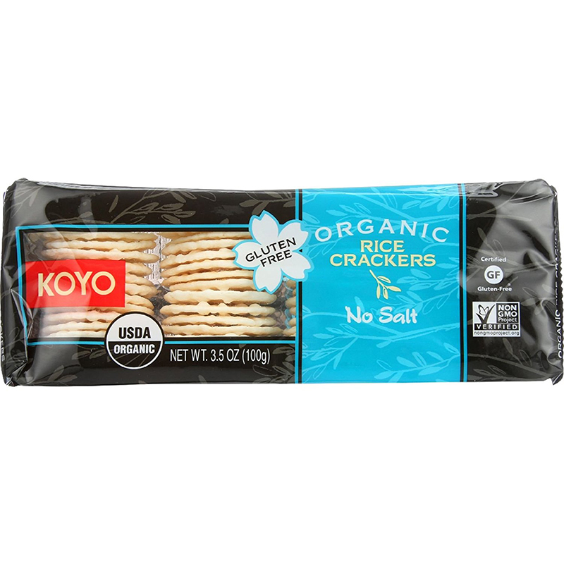 KOYO - ORGANIC RICE CRACKERS - NON GMO - GLUTEN FREE - (No Salt) - 3.5oz