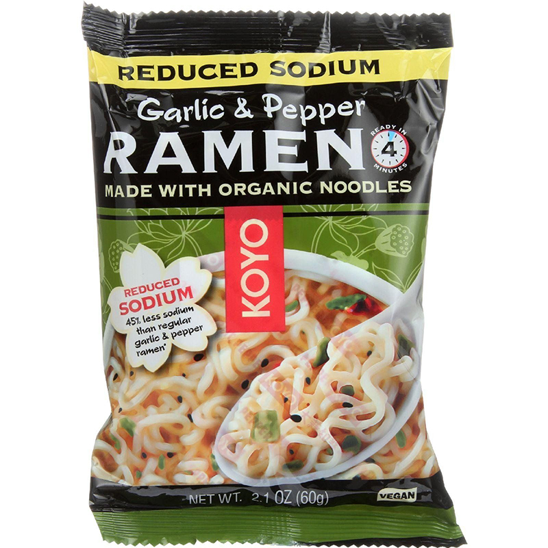 KOYO - RAMEN - ORGANIC - VEGAN - (Garlic & Pepper/Reduced Sodium) - 2.1oz