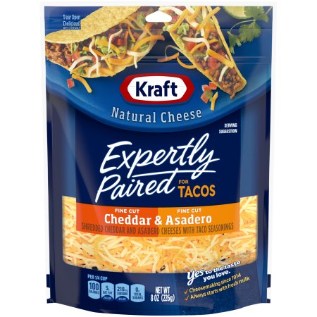 KRAFT - CHEDDAR & ASADERO EXPERTLY PAIRED for Tacos - 8oz