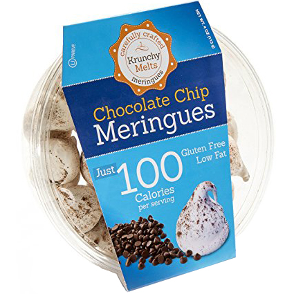 KRUNCHY MELTS - MERINGUES JUST 90 CALORIES PER SERVING - GLUTEN FREE - (Chocolate Chip) - 4oz