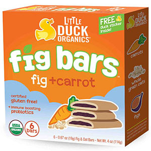 LITTLE DUCK ORGANICS - FIG BARS - GLUTEN FREE - (Fig + Carrot) - 4oz