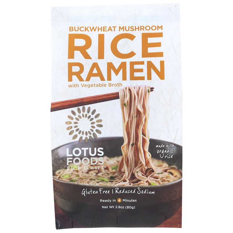 LOTUS FOODS - RICE RAMEN - GLUTEN FREE - VEGAN - ORGANIC - (Buckwheat Mushroom /w Vegetable Broth) -