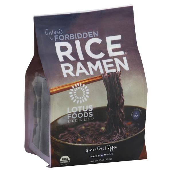 LOTUS FOODS - RICE RAMEN - GLUTEN FREE - VEGAN - ORGANIC (Forbidden) - 10oz (4 PCK)