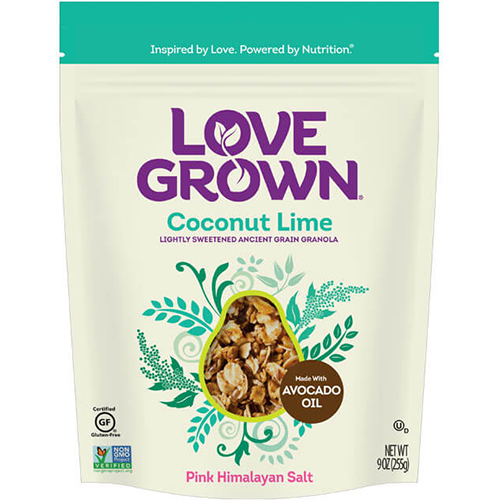 LOVE GROWN - LIGHTLY SWEETENED ANCIENT GRAIN GRANOLA - (Coconut Lime) - 9oz