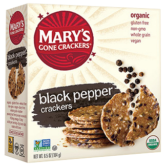 MARY'S - ORGANIC CRACKERS - NON GMO - GLUTEN FREE - VEGAN - (Black Pepper) - 6.5oz