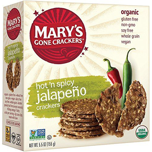 MARY'S - ORGANIC CRACKERS - NON GMO - GLUTEN FREE - VEGAN - (Jalapeno) - 6.5oz