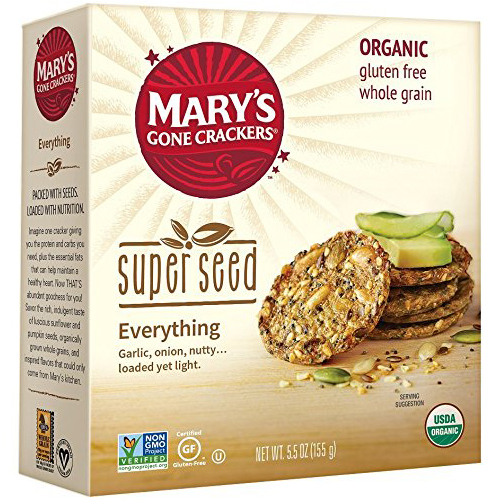 MARY'S - ORGANIC SUPER SEED CRACKERS - NON GMO - GLUTEN FREE - VEGAN - (Everything) - 5.oz