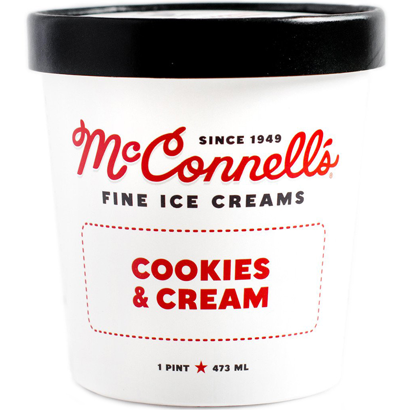 McCONNELL'S - FINE ICE CREAMS - GLUTEN FREE - (Cookies & Cream) - 16oz