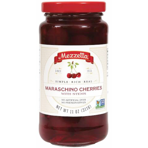 MEZZETTA - MARASCHINO CHERRIES WITH STEMS - NON GMO - 11oz