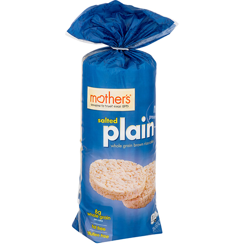 MOTHER'S - PLAIN WHOLE GRAIN BROWN RICE CAKES - GLUTEN FREE - (Salted) - 4.4oz