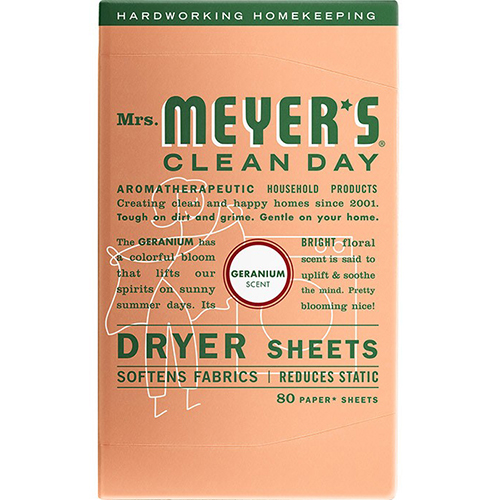 MRS MEYER'S - DRYER SHEETS - (Geranium) - 80 Sheets