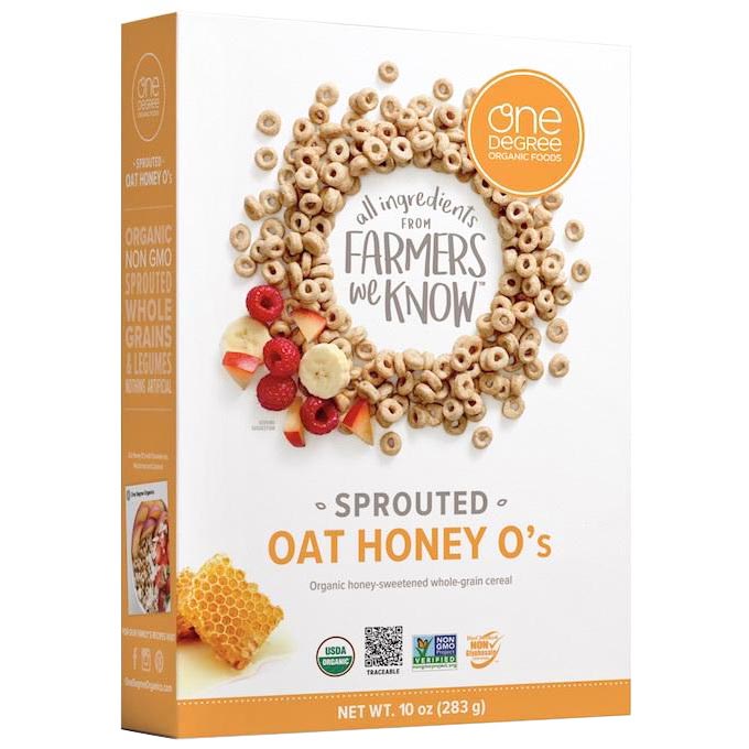 ONE DEGREE - ALL INGREDIENTS FROM FARMERS WE KNOW - NON GMO - (Oat Honey O's) - 8oz