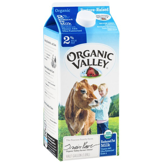 ORGANIC VALLEY - ORGANIC - (2% Milk Fat) - HALF GALLON