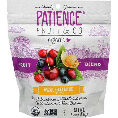 PATIENCE FRUIT & CO - ORGANIC FRUIT BLEND (Whole Berry Blend Sweetened) - 4oz