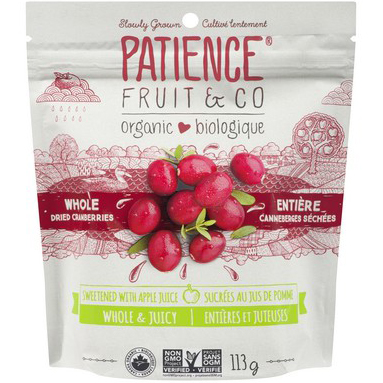 PATIENCE FRUIT & CO - ORGANIC WHOLE DRIED CRANBERRIES - 4oz