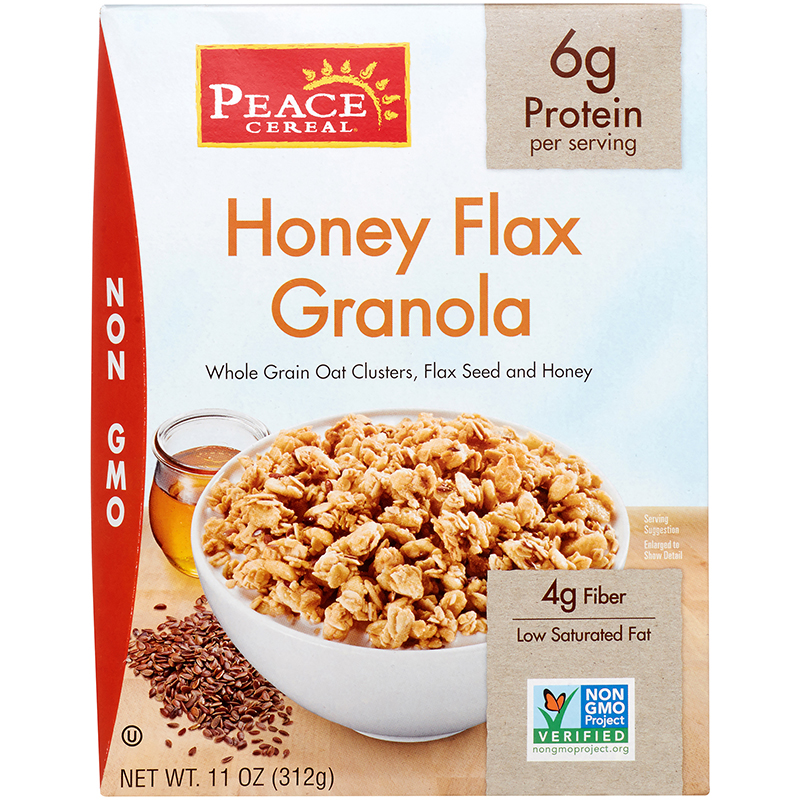 PEACE CEREAL - HONEY FLAX GRANOLA - NON GMO - 11oz