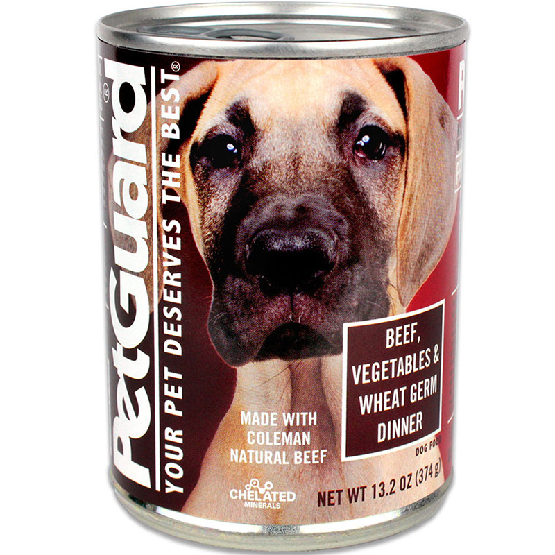 PETGUARD - NATURAL FOOD FOR YOUR DOG - (CAN #07 | Beef, Vegetables & Wheat Germ Dinner) - 13.2oz