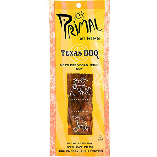 PRIMAL - STRIPS - (Texas BBQ | Meatless Vegan Jerky Soy) - 1oz