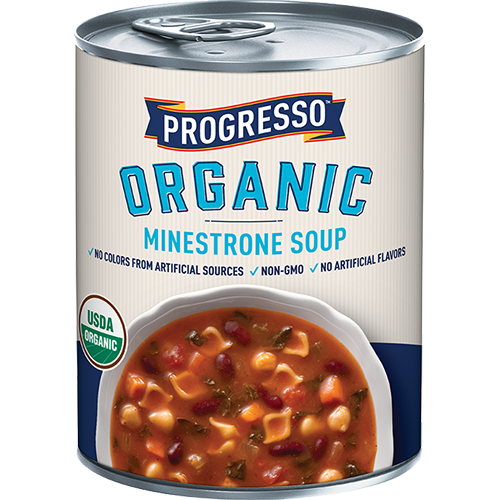 PROGRESSO - ORGANIC MINESTRONE SOUP - NON GMO - 14.3oz