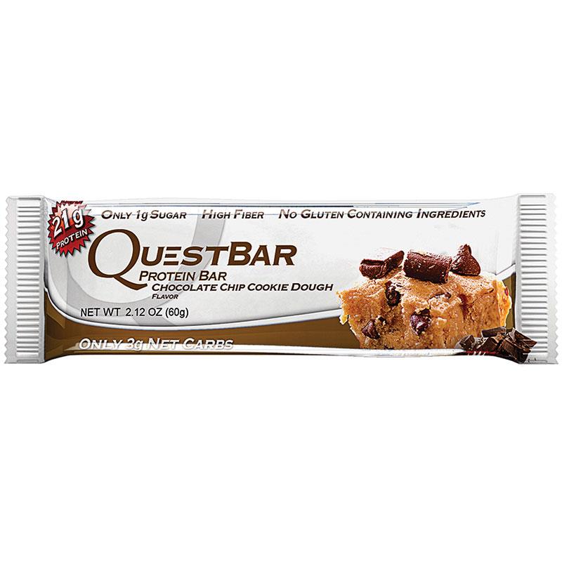 QUEST BAR GLUTEN FREE Chocolate Chip Cookie Dough 2 12oz 