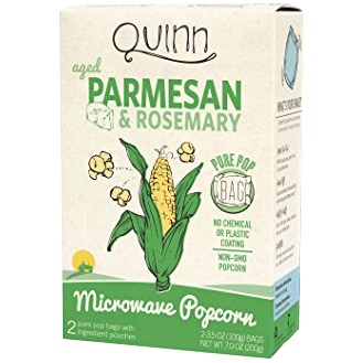 QUINN - AGED PARMESAN & ROSEMARY - NON GMO - MICROWAVE POPCORN - 7oz