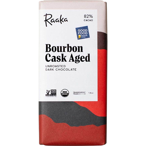RAAKA - UNROASTED DARK CHOCOLATE - (Bourbon Cask Aged) - 1.8oz