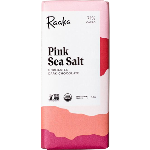 RAAKA - UNROASTED DARK CHOCOLATE - (Pink Sea Salt) - 1.8oz