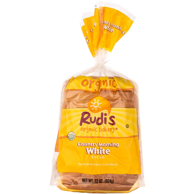 RUDI'S BAKERY - COUNTRY MORNING WHITE BREAD - DAIRY FREE - NON GMO - 22oz