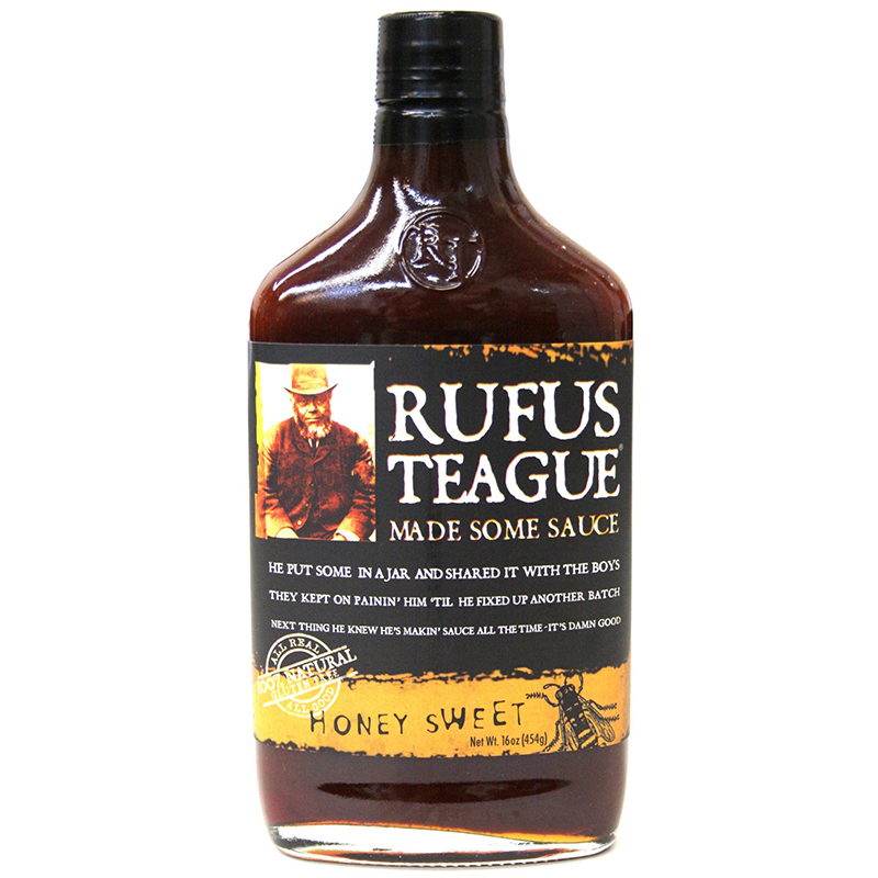 RUFUS TEAGUE -  ALL NATURAL - GLUTEN FREE - NON GMO - BBQ SAUCE - (Honey Sweet) - 16oz