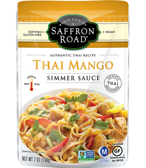 SAFFRON ROAD - SIMMER SAUCE - NON GMO - GLUTEN_FREE - (Thai Mango) - 7oz