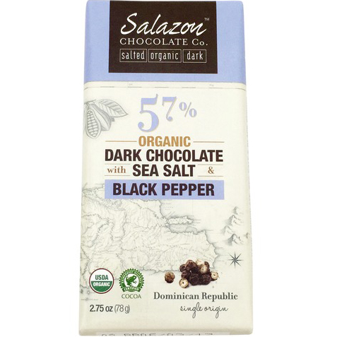 SALAZON - 72% ORGANIC DARK CHOCOLATE - (Black Pepper) - 2.75oz