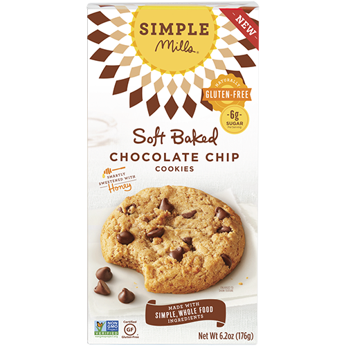 SIMPLE MILLS - COOKIES -  NON GMO - GLUTEN FREE - (Soft Baked Chocolate Chip) - 6.2oz